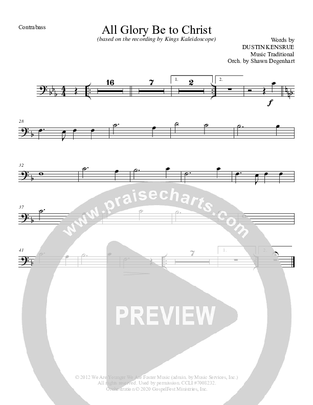 All Glory Be To Christ Contrabass (Grace Worship)