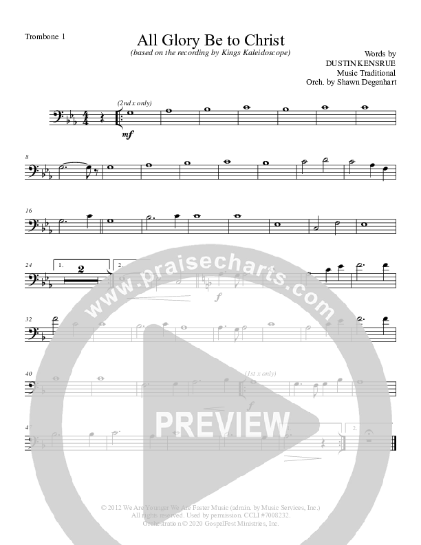 All Glory Be To Christ Trombone 1 (Grace Worship)