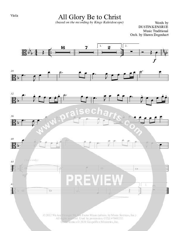 All Glory Be To Christ Viola (Grace Worship)