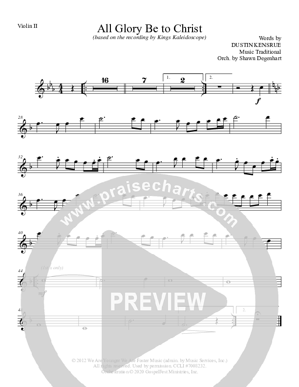 All Glory Be To Christ Violin 2 (Grace Worship)