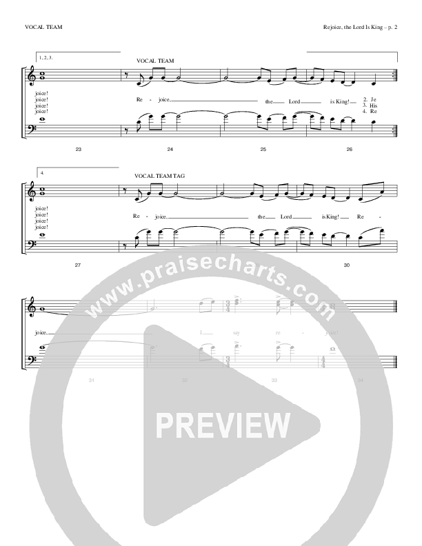 Rejoice The Lord Is King Choir Sheet (Todd Billingsley)