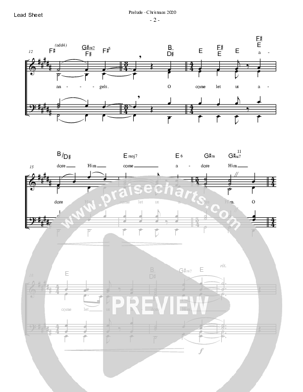 Prelude (O Come All Ye Faithful) Lead Sheet (SAT) (Saddleback Worship)