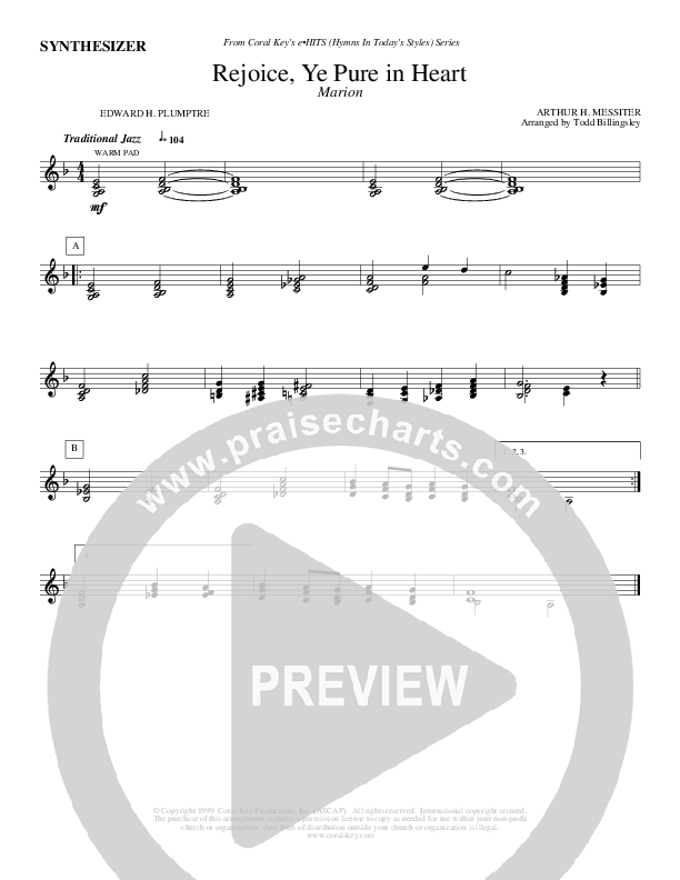 Rejoice Ye Pure In Heart Synth (Todd Billingsley)