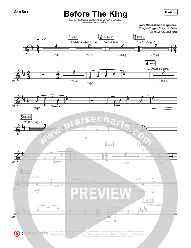Before The King Alto Sax (Saddleback Worship)