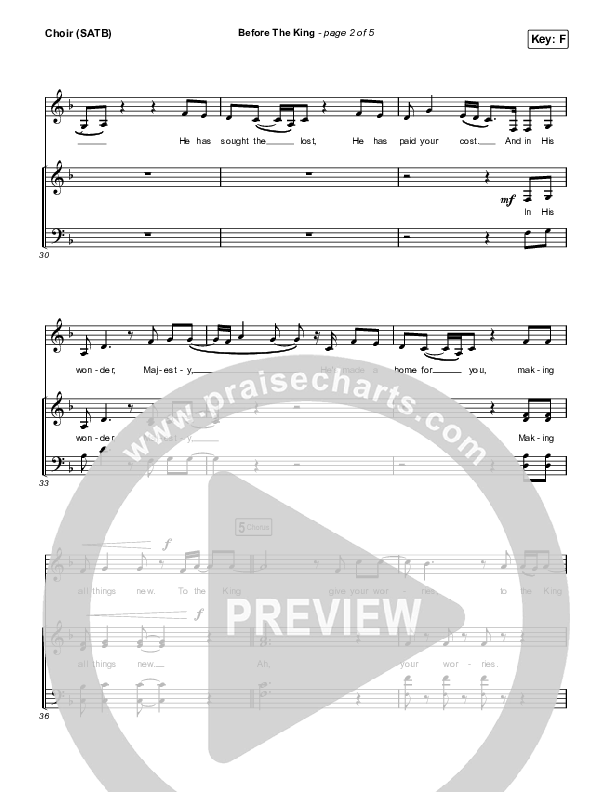 Before The King Choir Sheet (SATB) (Saddleback Worship)