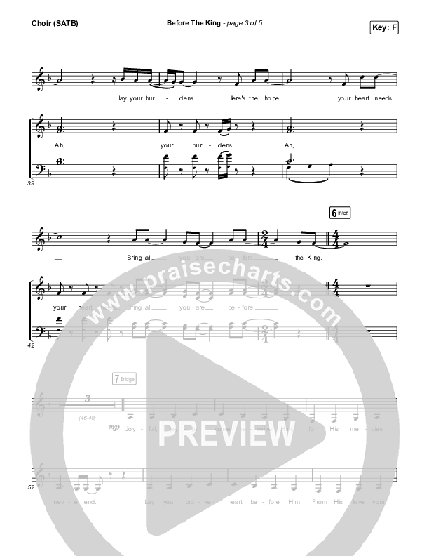 Before The King Choir Sheet (SATB) (Saddleback Worship)