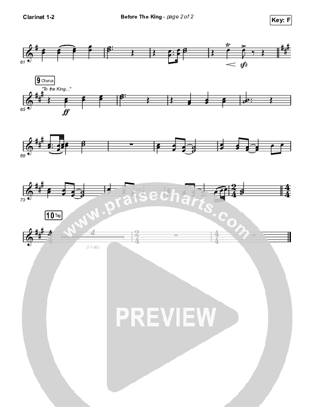 Before The King Clarinet 1/2 (Saddleback Worship)