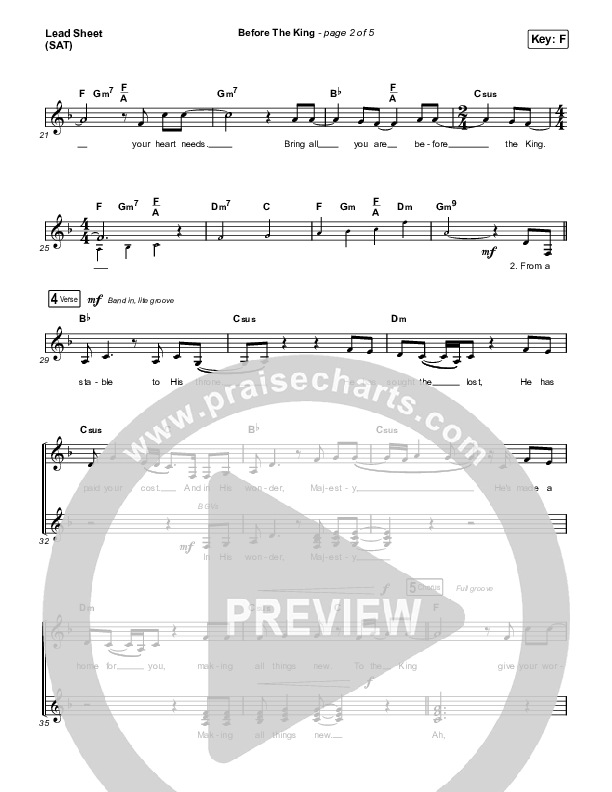 Before The King Lead Sheet (SAT) (Saddleback Worship)