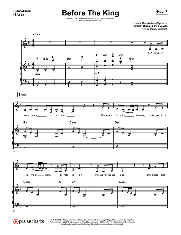 Before The King Piano/Vocal Pack (Saddleback Worship)