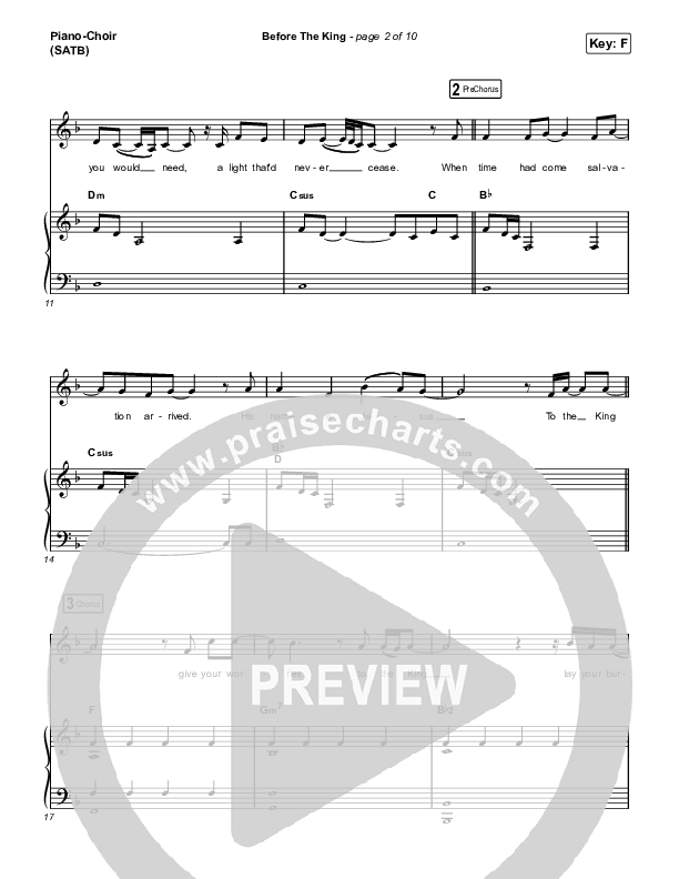 Before The King Piano/Vocal (SATB) (Saddleback Worship)