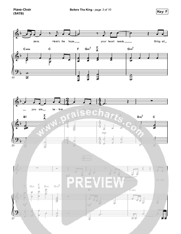 Before The King Piano/Vocal (SATB) (Saddleback Worship)