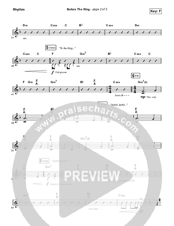 Before The King Rhythm Chart (Saddleback Worship)