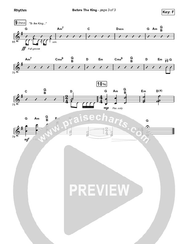 Before The King Rhythm Chart (Saddleback Worship)