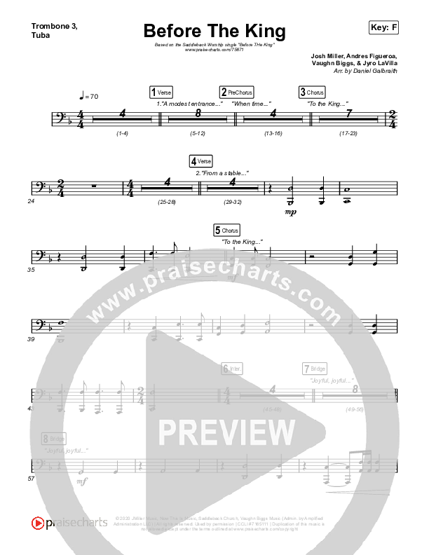Before The King Trombone 3/Tuba (Saddleback Worship)