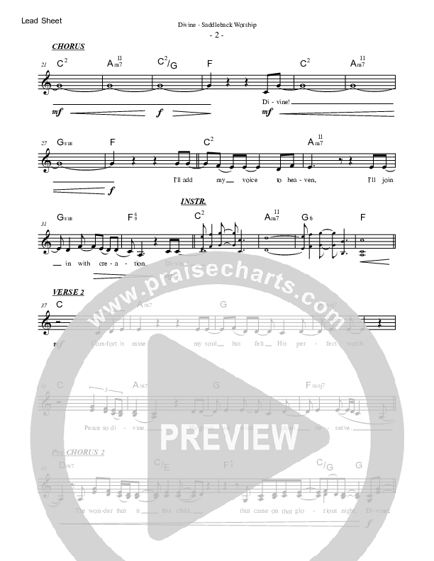 Divine Lead Sheet (SAT) (Saddleback Worship)