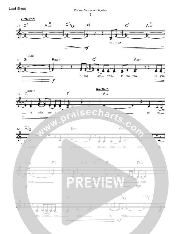 Divine Lead Sheet (SAT) (Saddleback Worship)