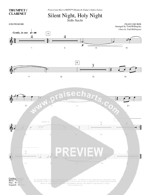 Silent Night Holy Night Clarinet (Todd Billingsley)