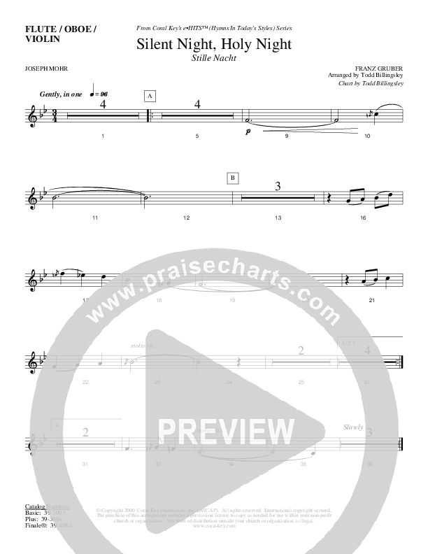 Silent Night Holy Night Flute/Oboe (Todd Billingsley)