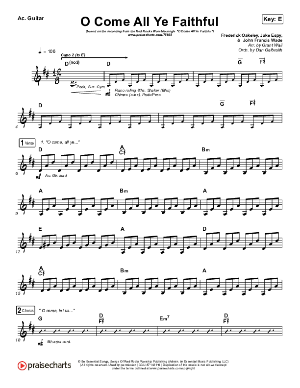 O Come All Ye Faithful Acoustic Guitar (Red Rocks Worship)