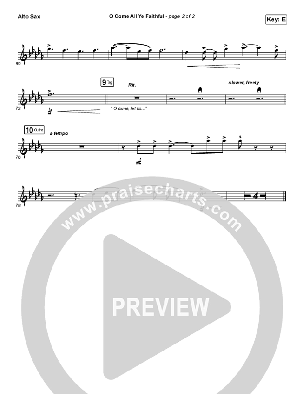 O Come All Ye Faithful Alto Sax (Red Rocks Worship)