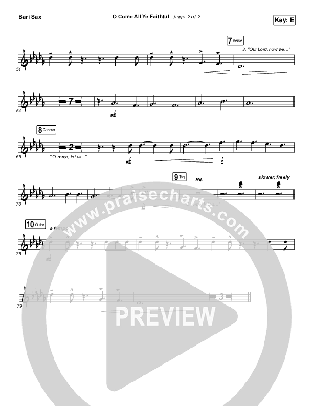 O Come All Ye Faithful Bari Sax (Red Rocks Worship)