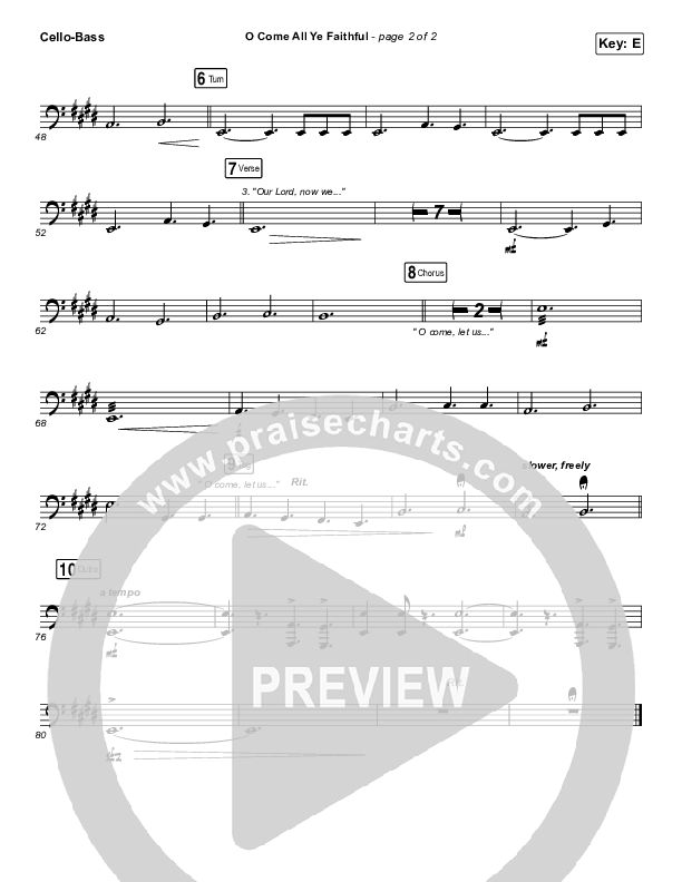 O Come All Ye Faithful Cello/Bass (Red Rocks Worship)