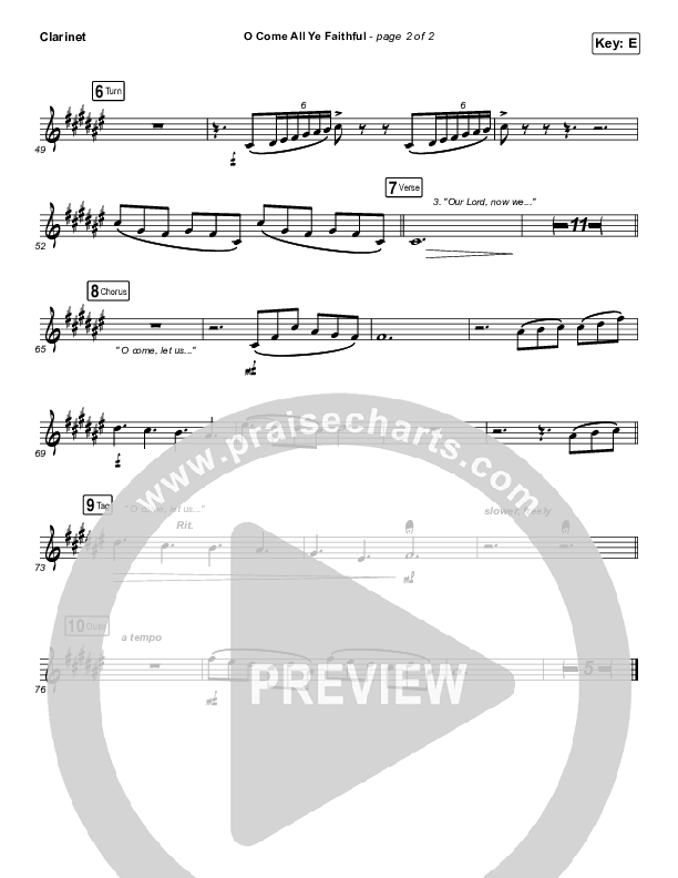 O Come All Ye Faithful Clarinet (Red Rocks Worship)