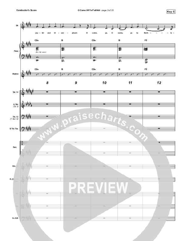 O Come All Ye Faithful Conductor's Score (Red Rocks Worship)