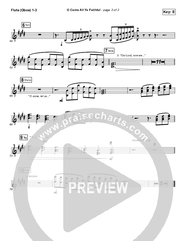 O Come All Ye Faithful Flute/Oboe 1/2/3 (Red Rocks Worship)