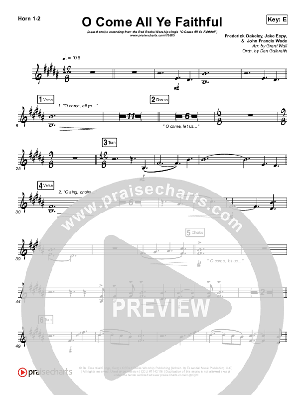 O Come All Ye Faithful French Horn 1/2 (Red Rocks Worship)