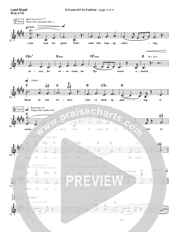 O Come All Ye Faithful Lead Sheet (Melody) (Red Rocks Worship)