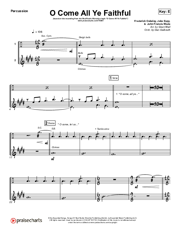 O Come All Ye Faithful Percussion (Red Rocks Worship)