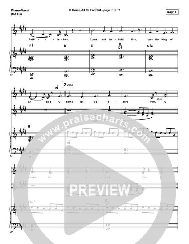 O Come All Ye Faithful Piano/Vocal Pack (Red Rocks Worship)