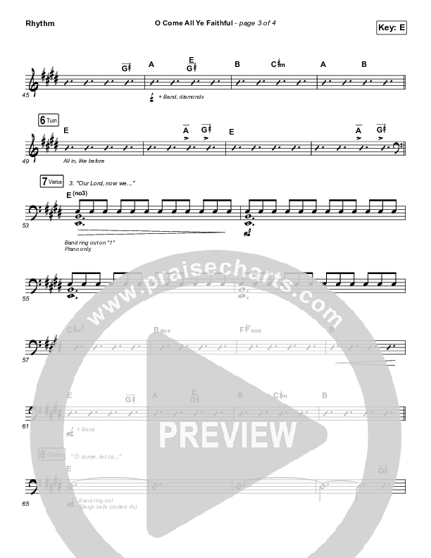 O Come All Ye Faithful Rhythm Chart (Red Rocks Worship)