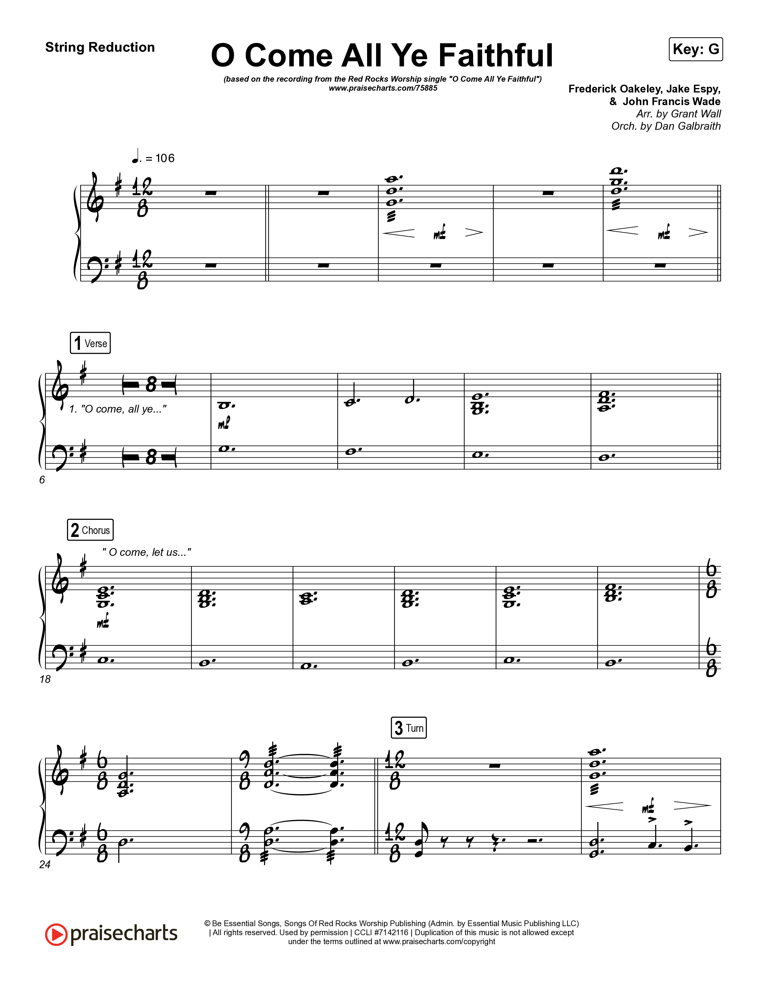 O Come All Ye Faithful String Reduction (Red Rocks Worship)