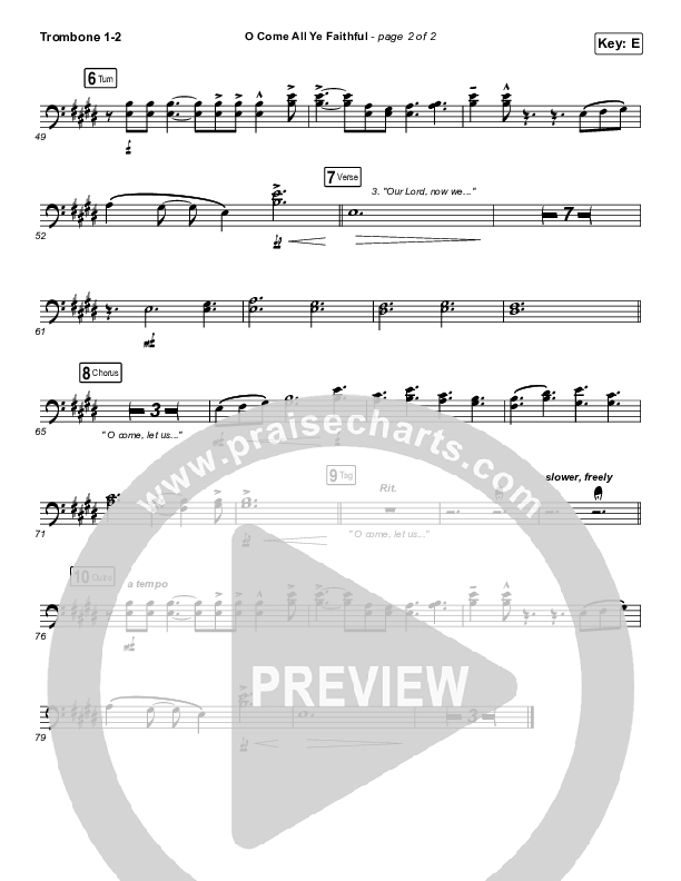 O Come All Ye Faithful Trombone 1/2 (Red Rocks Worship)