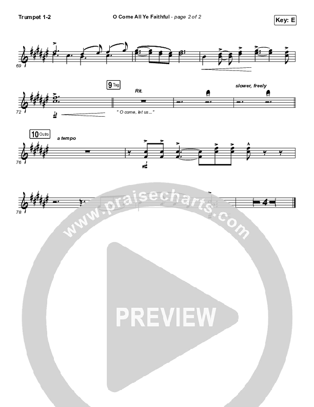 O Come All Ye Faithful Trumpet 1,2 (Red Rocks Worship)