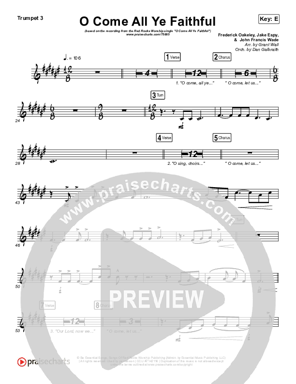 O Come All Ye Faithful Trumpet 3 (Red Rocks Worship)