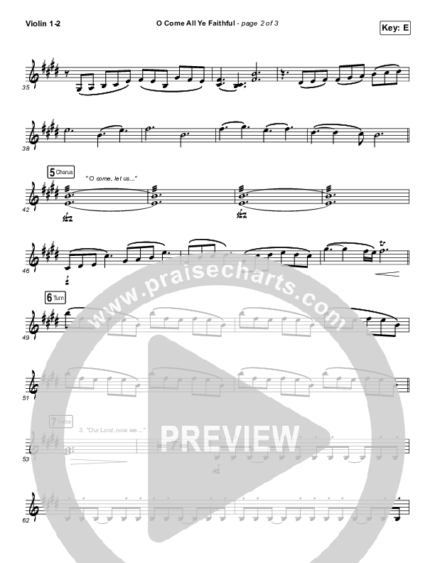 O Come All Ye Faithful Violin 1/2 (Red Rocks Worship)