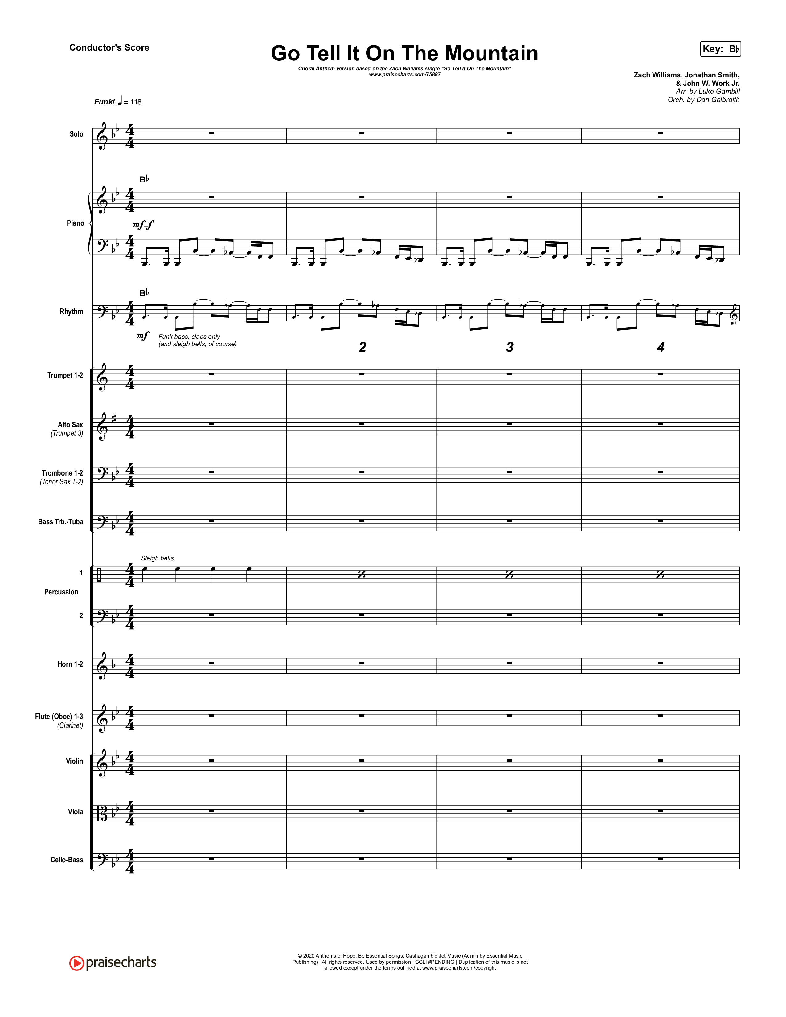 Go Tell It On The Mountain (Choral Anthem SATB) Conductor's Score (Zach Williams / Arr. Luke Gambill)