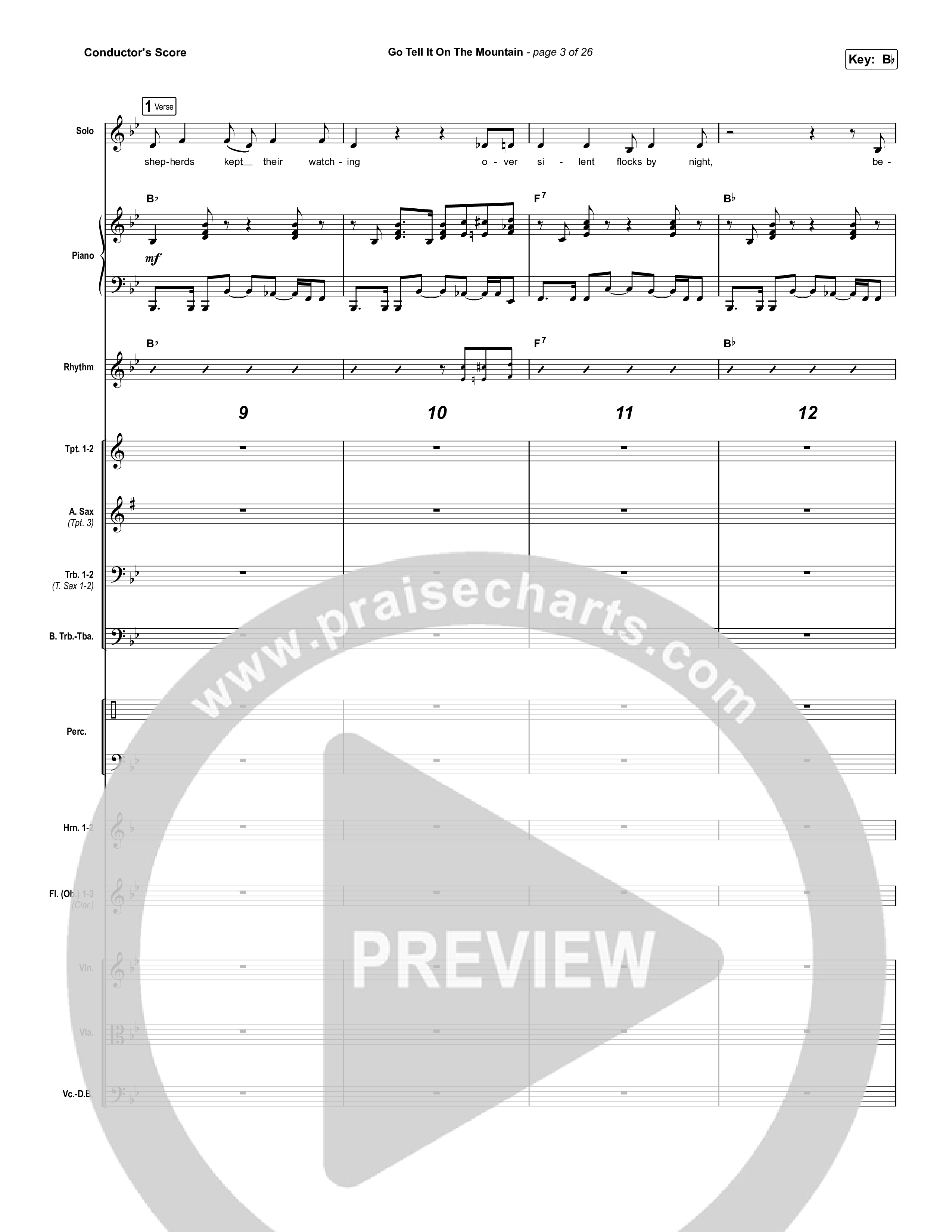 Go Tell It On The Mountain (Choral Anthem SATB) Conductor's Score (Zach Williams / Arr. Luke Gambill)