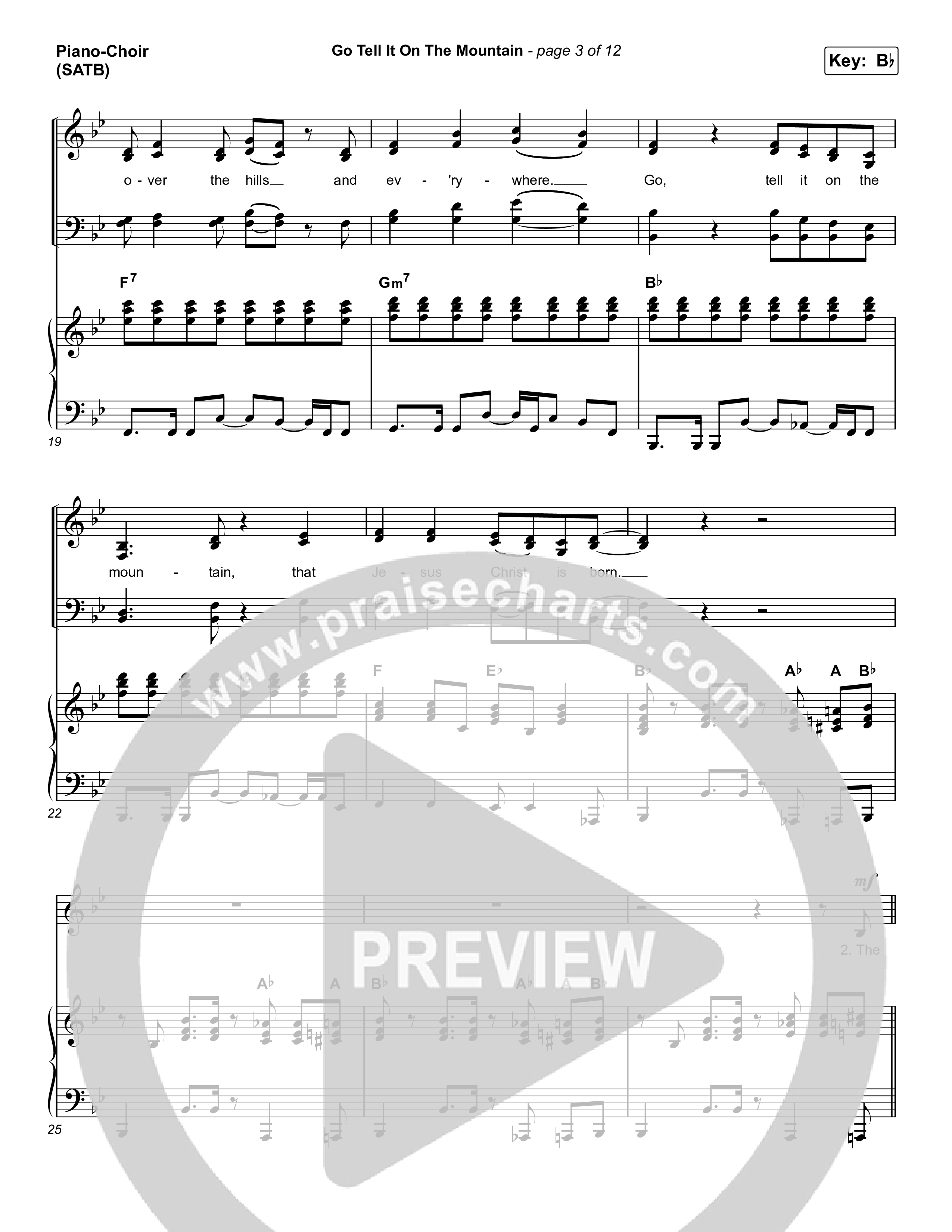 Go Tell It On The Mountain (Choral Anthem SATB) Piano/Choir (SATB) (Zach Williams / Arr. Luke Gambill)