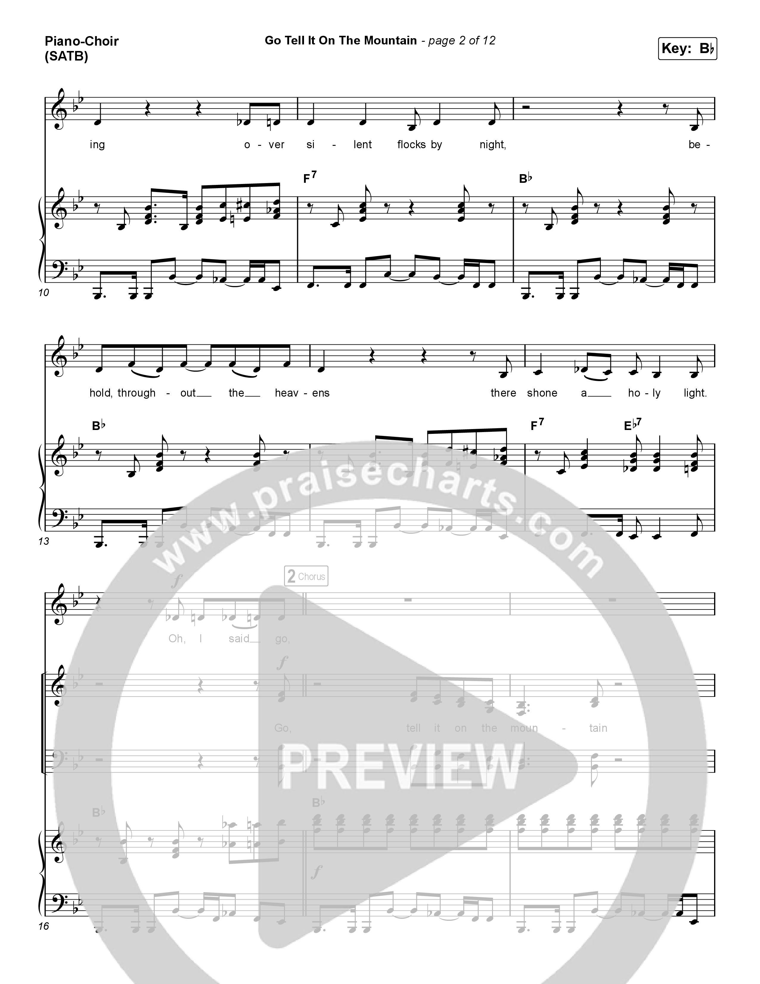 Go Tell It On The Mountain (Choral Anthem SATB) Piano/Vocal Pack (Zach Williams / Arr. Luke Gambill)