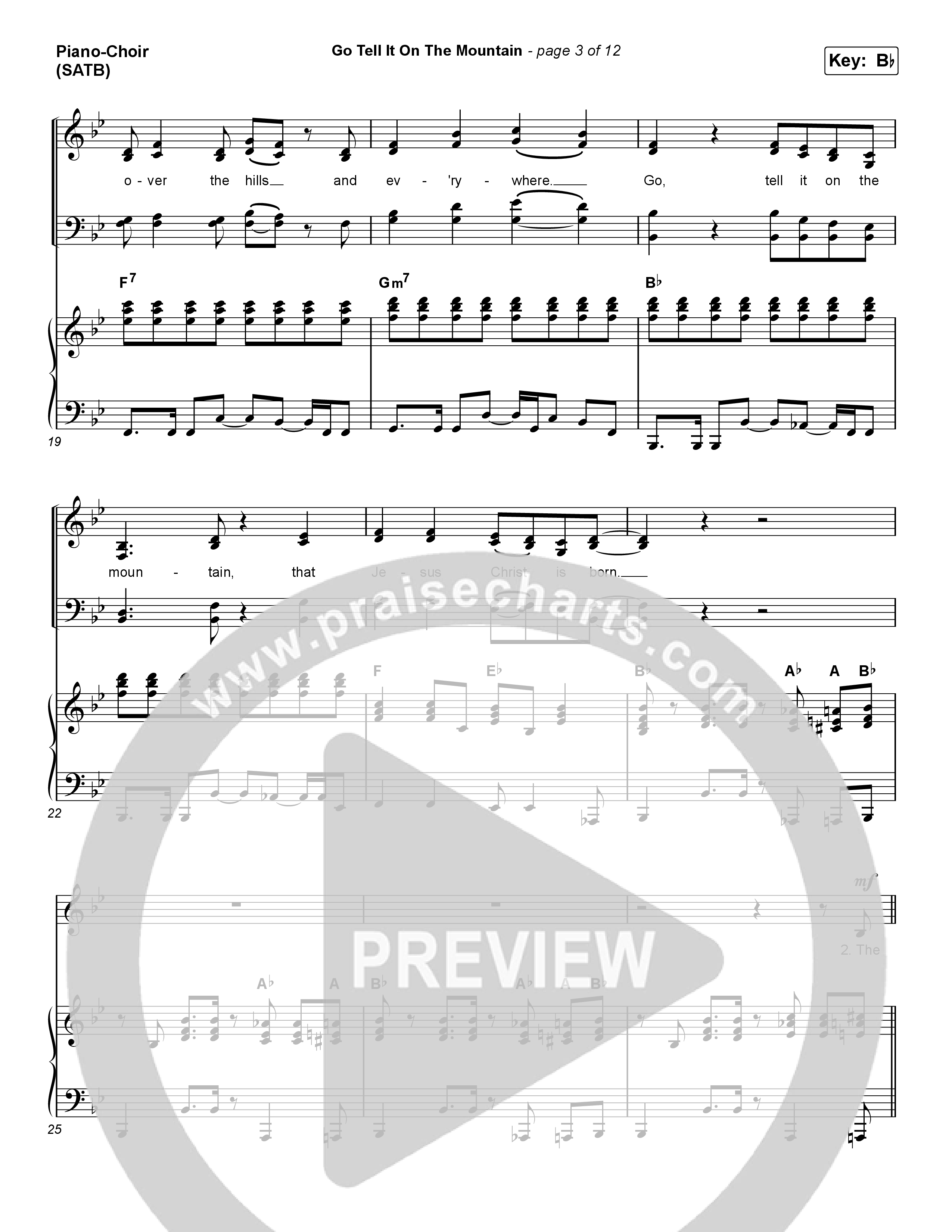 Go Tell It On The Mountain (Choral Anthem SATB) Piano/Vocal Pack (Zach Williams / Arr. Luke Gambill)