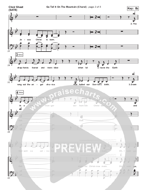 Go Tell It On The Mountain (Choral Anthem SATB) Choir Sheet (SATB) (Zach Williams / Arr. Luke Gambill)