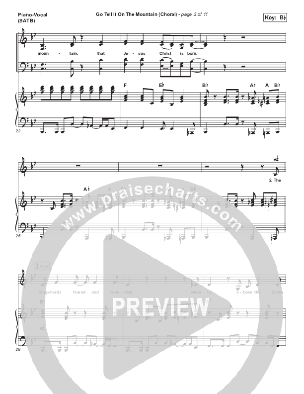 Go Tell It On The Mountain (Choral Anthem SATB) Piano/Vocal Pack (Zach Williams / Arr. Luke Gambill)