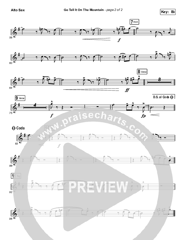 Go Tell It On The Mountain (Choral Anthem SATB) Alto Sax (Zach Williams / Arr. Luke Gambill)