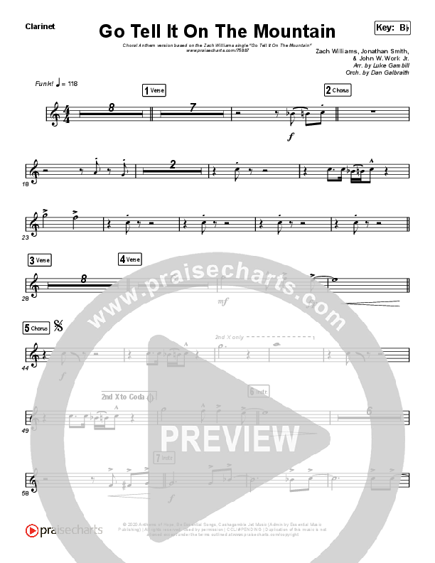 Go Tell It On The Mountain (Choral Anthem SATB) Wind Pack (Zach Williams / Arr. Luke Gambill)