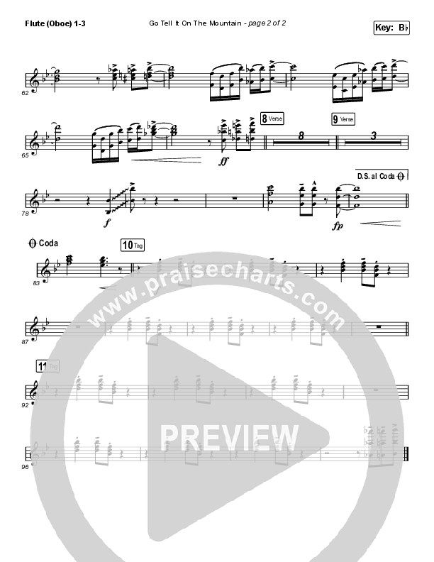 Go Tell It On The Mountain (Choral Anthem SATB) Flute/Oboe 1/2/3 (Zach Williams / Arr. Luke Gambill)