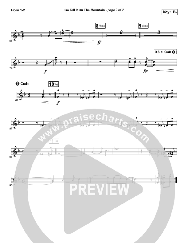 Go Tell It On The Mountain (Choral Anthem SATB) French Horn 1/2 (Zach Williams / Arr. Luke Gambill)